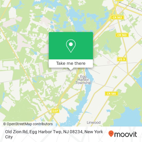 Mapa de Old Zion Rd, Egg Harbor Twp, NJ 08234