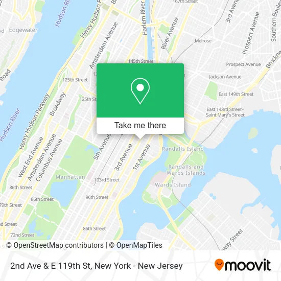 Mapa de 2nd Ave & E 119th St