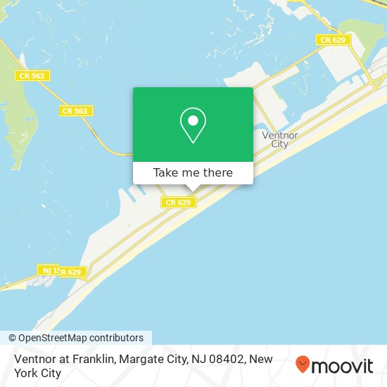 Mapa de Ventnor at Franklin, Margate City, NJ 08402