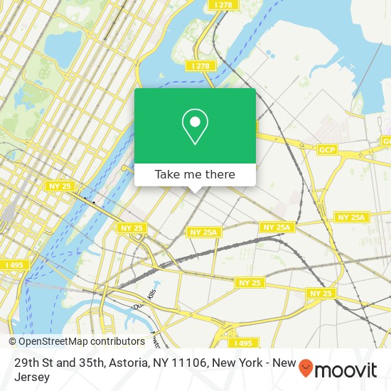 Mapa de 29th St and 35th, Astoria, NY 11106