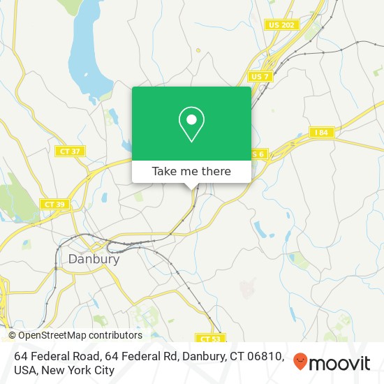 64 Federal Road, 64 Federal Rd, Danbury, CT 06810, USA map
