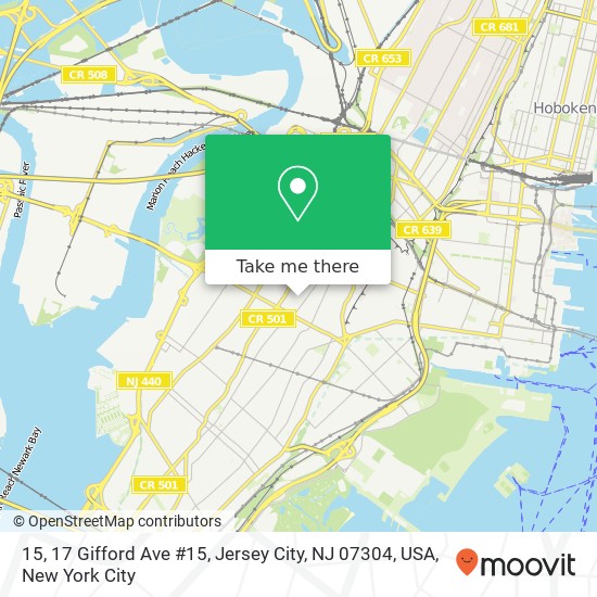 Mapa de 15, 17 Gifford Ave #15, Jersey City, NJ 07304, USA