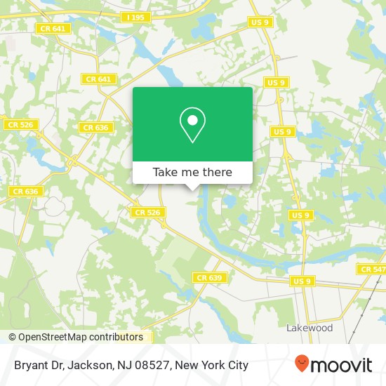 Mapa de Bryant Dr, Jackson, NJ 08527