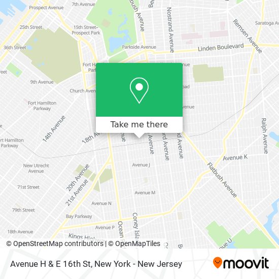 Mapa de Avenue H & E 16th St