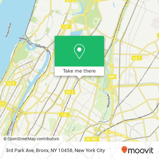 Mapa de 3rd Park Ave, Bronx, NY 10458