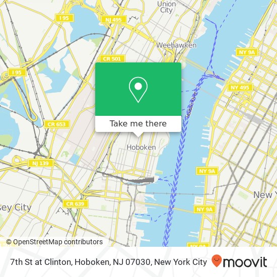 Mapa de 7th St at Clinton, Hoboken, NJ 07030