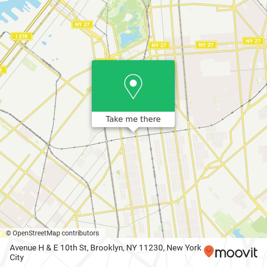 Avenue H & E 10th St, Brooklyn, NY 11230 map