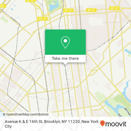 Mapa de Avenue K & E 16th St, Brooklyn, NY 11230