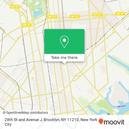 Mapa de 28th St and Avenue J, Brooklyn, NY 11210