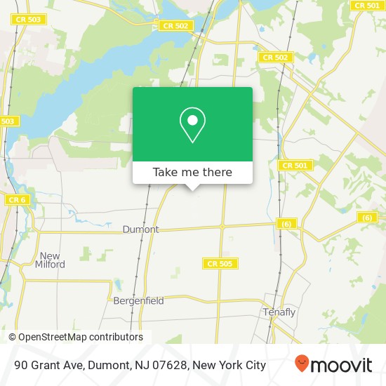 Mapa de 90 Grant Ave, Dumont, NJ 07628