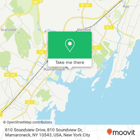 810 Soundview Drive, 810 Soundview Dr, Mamaroneck, NY 10543, USA map
