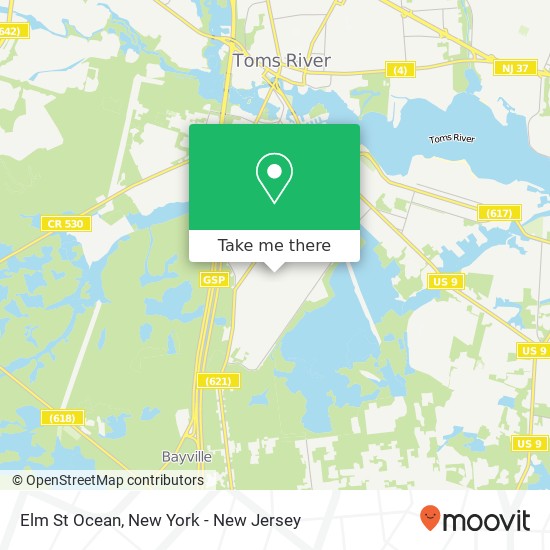 Mapa de Elm St Ocean, Beachwood, NJ 08722