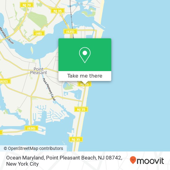 Mapa de Ocean Maryland, Point Pleasant Beach, NJ 08742