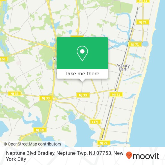 Neptune Blvd Bradley, Neptune Twp, NJ 07753 map