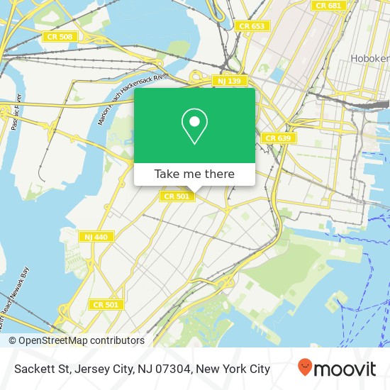Mapa de Sackett St, Jersey City, NJ 07304