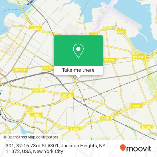 Mapa de 301, 37-16 73rd St #301, Jackson Heights, NY 11372, USA