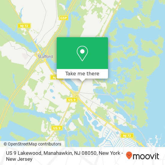 US 9 Lakewood, Manahawkin, NJ 08050 map