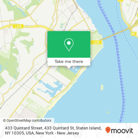 Mapa de 433 Quintard Street, 433 Quintard St, Staten Island, NY 10305, USA