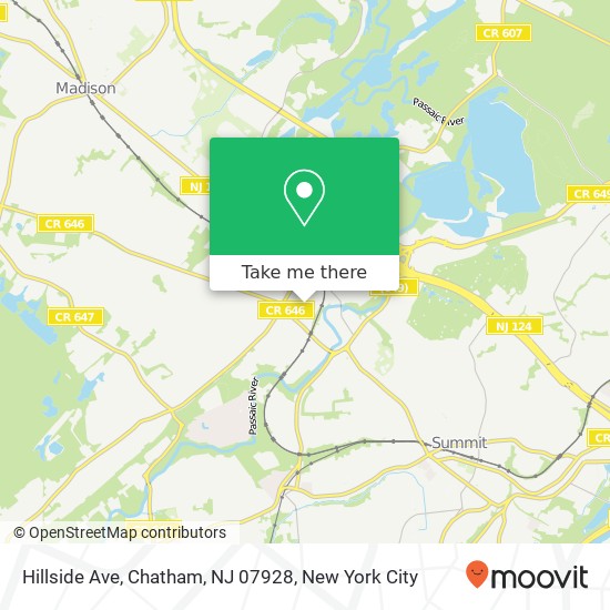 Mapa de Hillside Ave, Chatham, NJ 07928