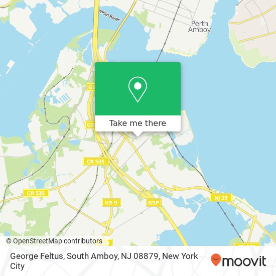 Mapa de George Feltus, South Amboy, NJ 08879