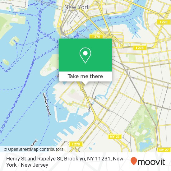 Henry St and Rapelye St, Brooklyn, NY 11231 map