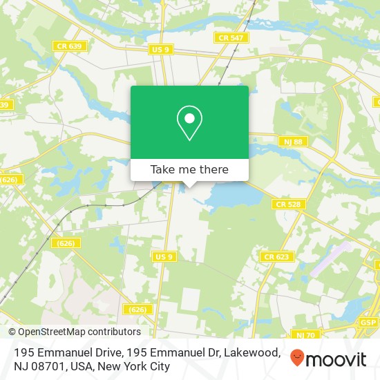 195 Emmanuel Drive, 195 Emmanuel Dr, Lakewood, NJ 08701, USA map
