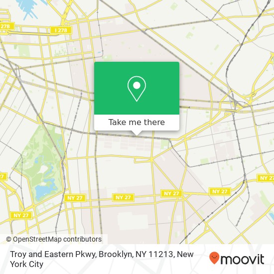 Troy and Eastern Pkwy, Brooklyn, NY 11213 map