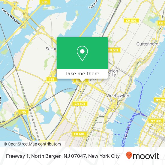 Mapa de Freeway 1, North Bergen, NJ 07047