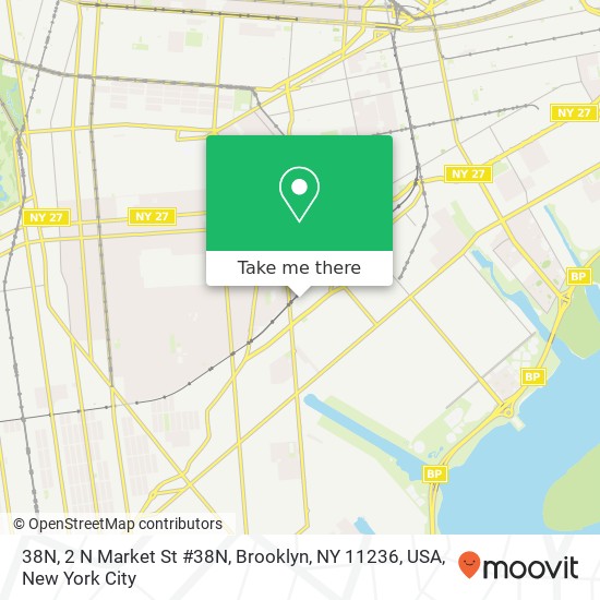 38N, 2 N Market St #38N, Brooklyn, NY 11236, USA map