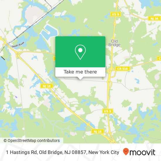 Mapa de 1 Hastings Rd, Old Bridge, NJ 08857