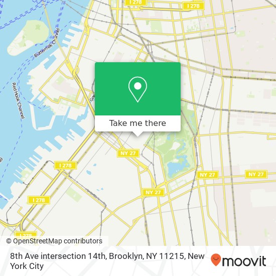 Mapa de 8th Ave intersection 14th, Brooklyn, NY 11215