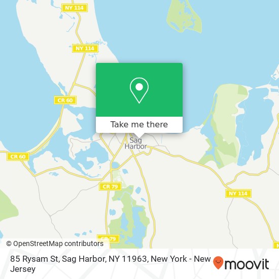 Mapa de 85 Rysam St, Sag Harbor, NY 11963