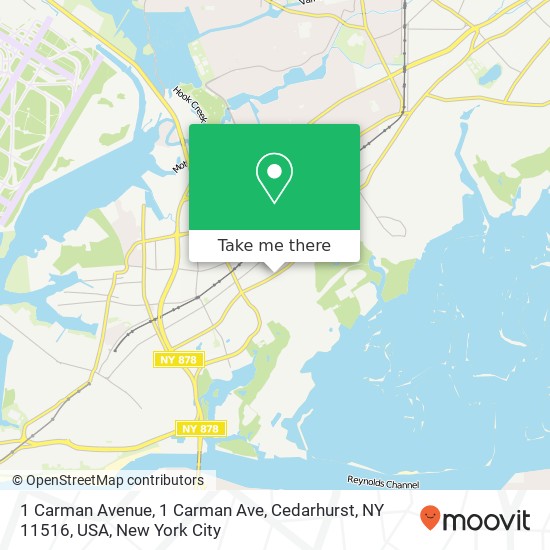 Mapa de 1 Carman Avenue, 1 Carman Ave, Cedarhurst, NY 11516, USA