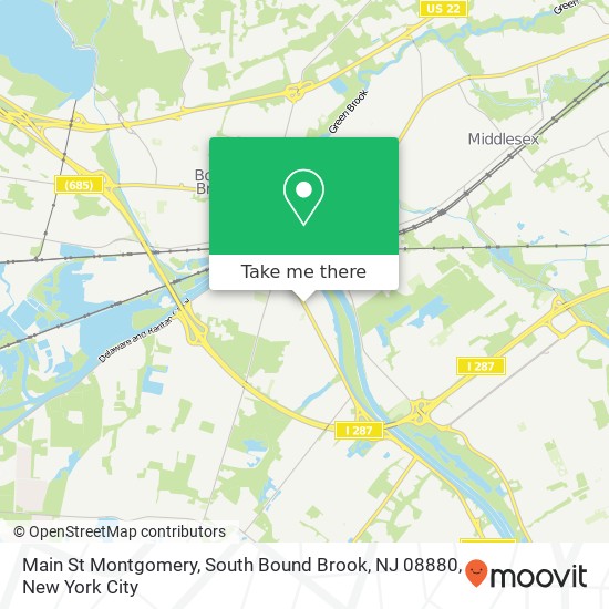 Mapa de Main St Montgomery, South Bound Brook, NJ 08880