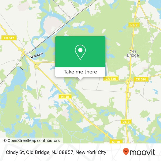 Mapa de Cindy St, Old Bridge, NJ 08857