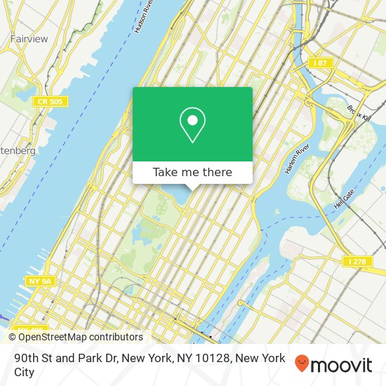 Mapa de 90th St and Park Dr, New York, NY 10128