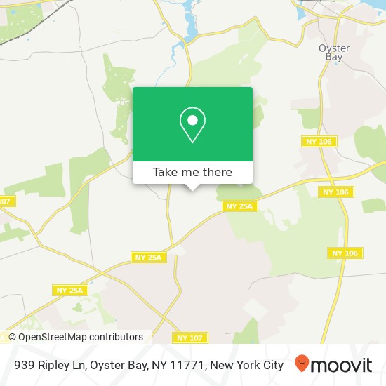 Mapa de 939 Ripley Ln, Oyster Bay, NY 11771