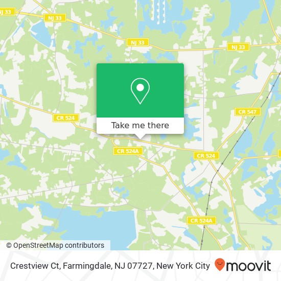 Mapa de Crestview Ct, Farmingdale, NJ 07727