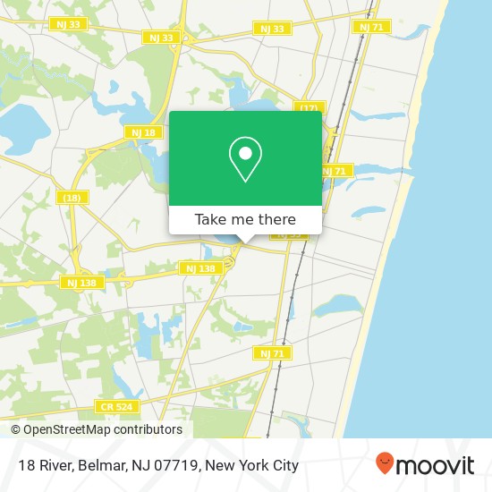 Mapa de 18 River, Belmar, NJ 07719