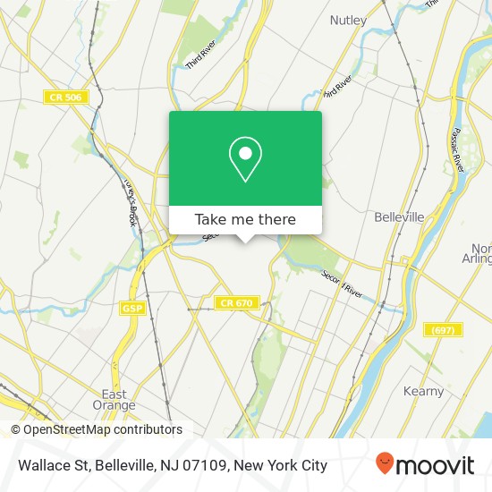 Mapa de Wallace St, Belleville, NJ 07109