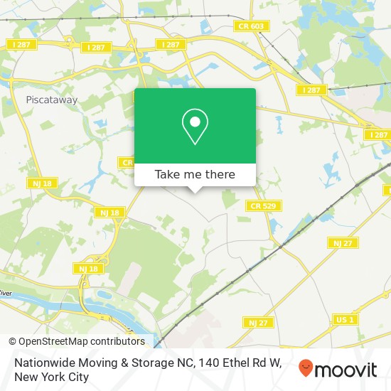 Nationwide Moving & Storage NC, 140 Ethel Rd W map