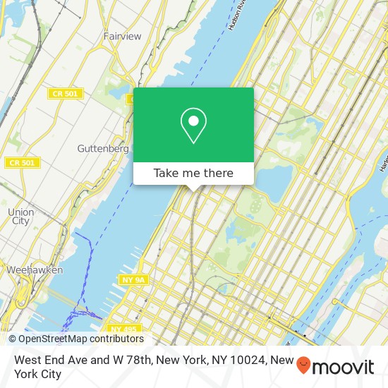 West End Ave and W 78th, New York, NY 10024 map