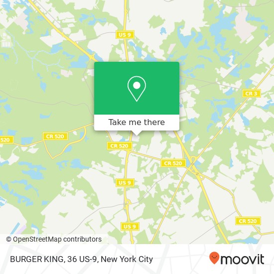 Mapa de BURGER KING, 36 US-9