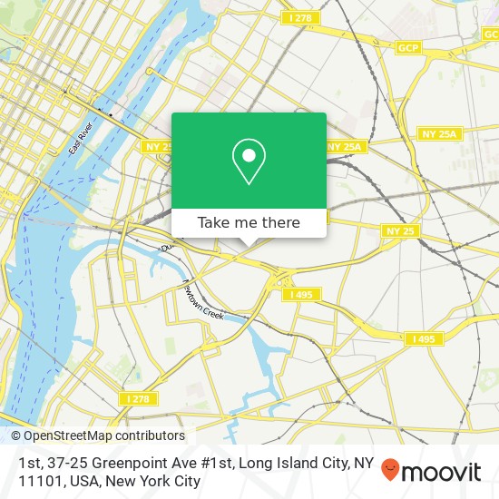 Mapa de 1st, 37-25 Greenpoint Ave #1st, Long Island City, NY 11101, USA