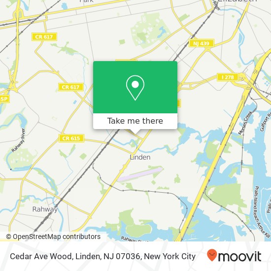 Cedar Ave Wood, Linden, NJ 07036 map