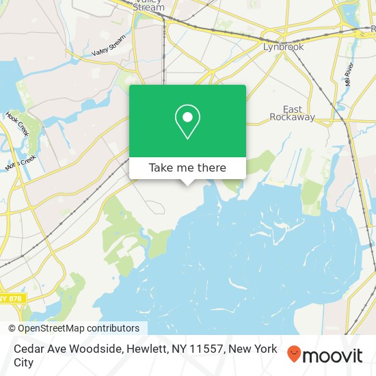 Mapa de Cedar Ave Woodside, Hewlett, NY 11557