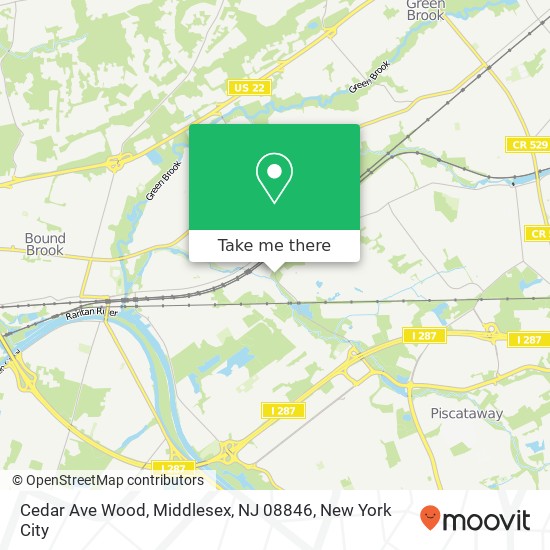 Mapa de Cedar Ave Wood, Middlesex, NJ 08846