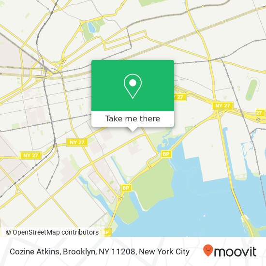 Mapa de Cozine Atkins, Brooklyn, NY 11208