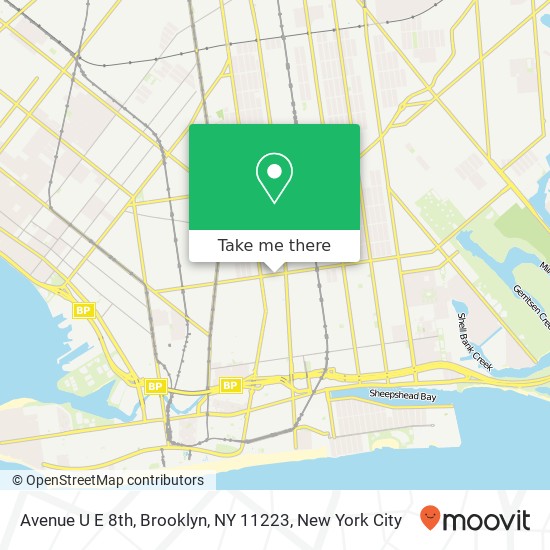 Mapa de Avenue U E 8th, Brooklyn, NY 11223