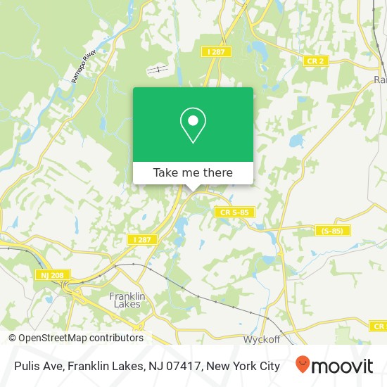 Mapa de Pulis Ave, Franklin Lakes, NJ 07417